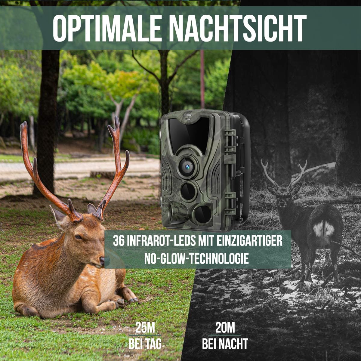 Strex Wildkamera mit Nachtsicht - 120 MP 4K Ultra HD - Wasserdicht - Inkl. 32 GB SD