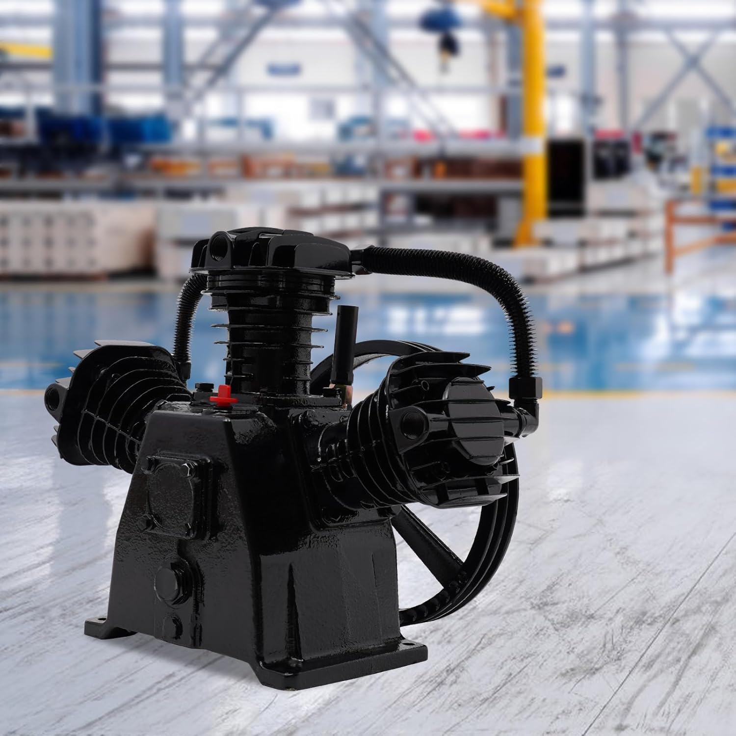 Air Compressor Pump Head, 4-5 HP Replacement Air Compressor Pump, Exhaust Cylinder Cast Iron Air Compressor Pump, 3 Cylinder 10-12 CFM Max
