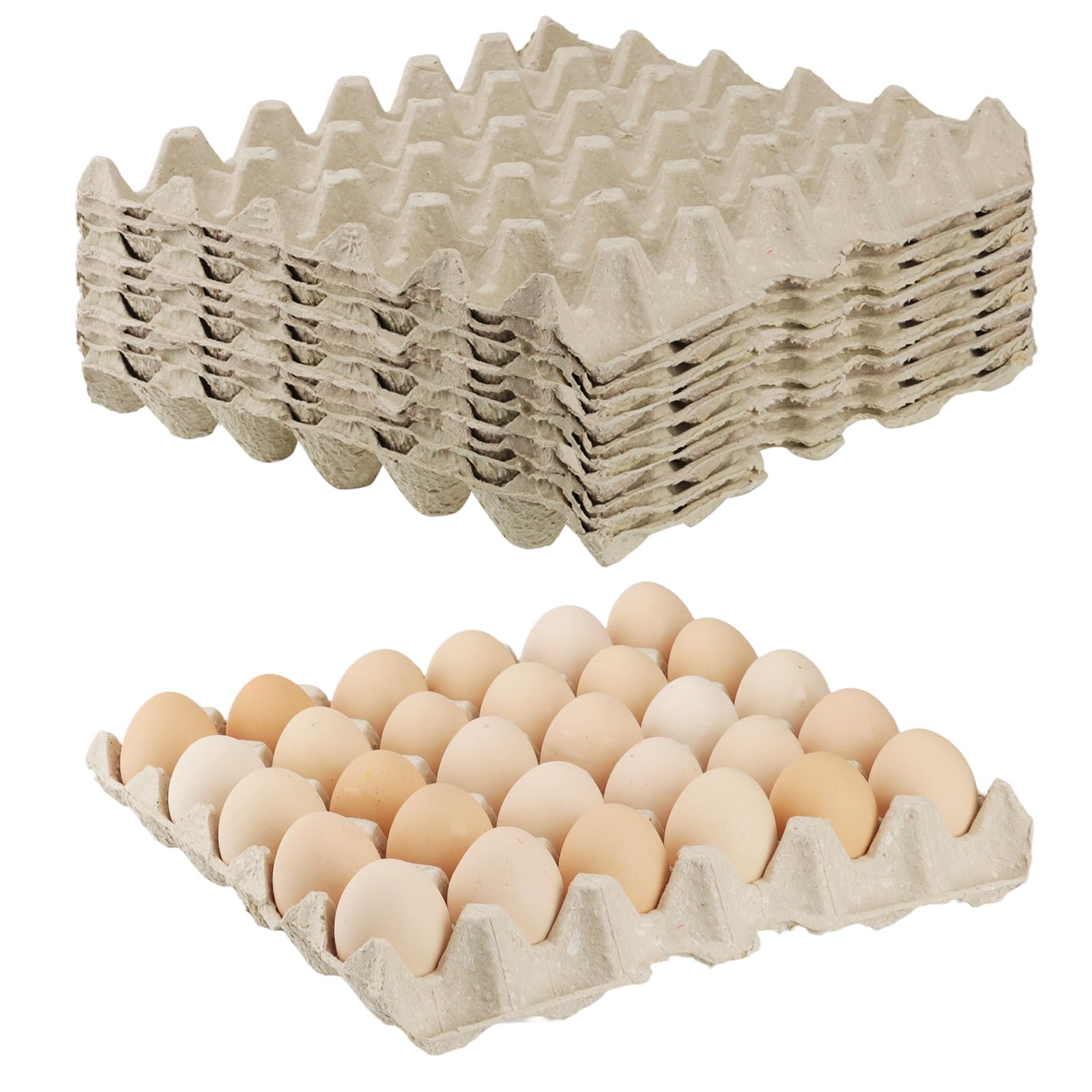 12 scatole per uova, 30 pezzi, 30 x 30 cm, in cellulosa di carta, in cartone da 30 pezzi, per uova, per 30 uova da cucina, frigorifero