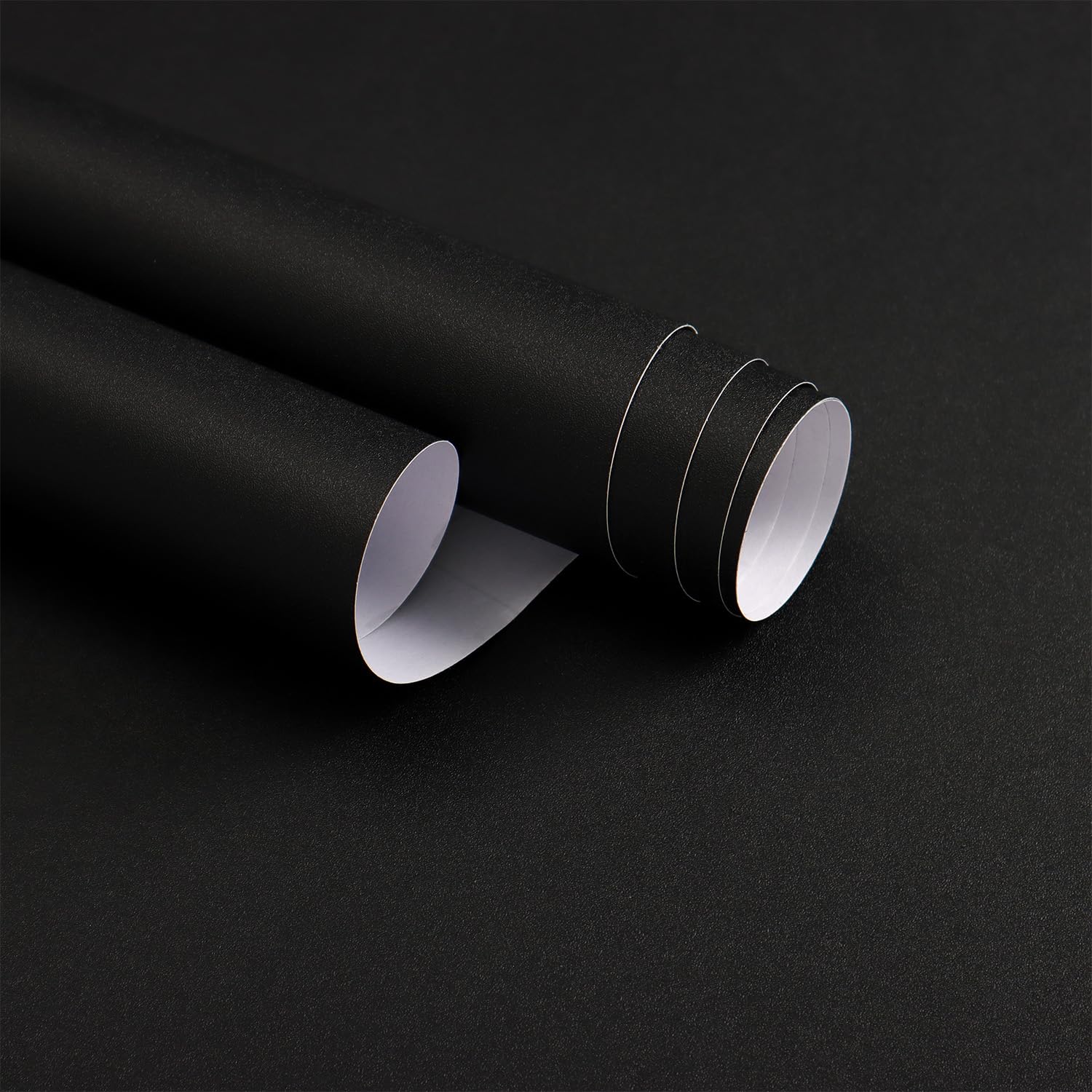 Froluya Black Wallpaper Peel and Stick Matte Black Contact Paper for Cabinets 16" x 118" Solid Color Self Adhesive Wallpaper Bathroom Waterproof