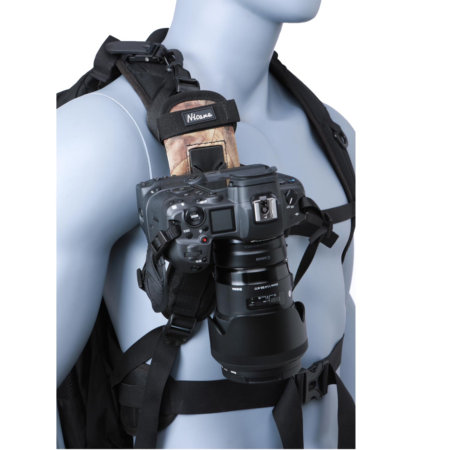 Nicama Tracolla Fotocamere , Cinghia Fotografo Bettle - Clip Sistema di Sgancio Rapido per DSLR Canon Sony Nikon Fuji