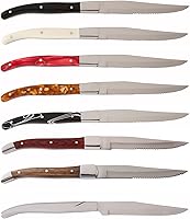 Vista 3 de Fortessa Cuchillo de carne dentado provenzal, 9.25 pulgadas, mango de madera clara, juego de 6