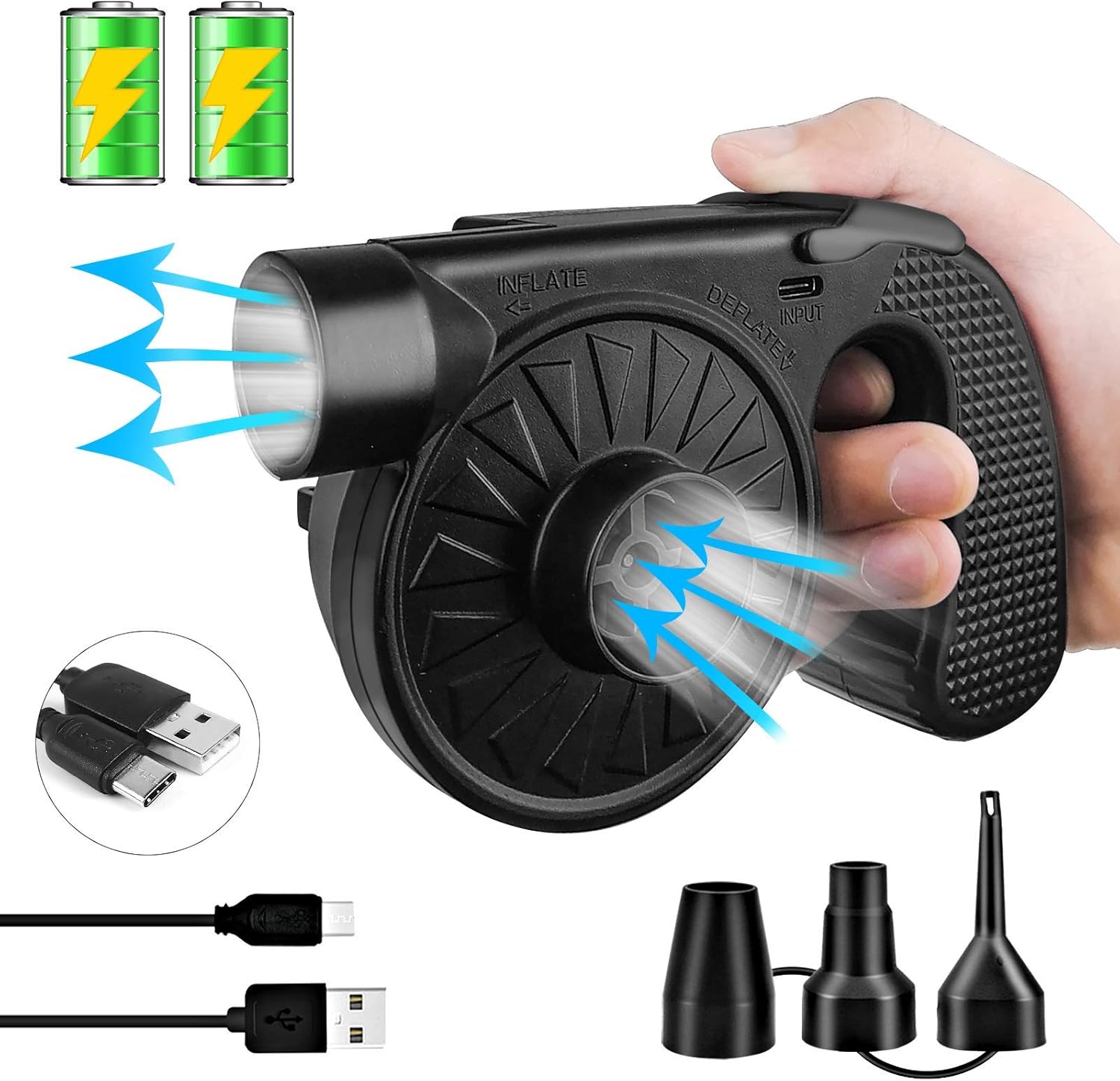 Electric Air Pump for Pool Inflatables, Portable Rechargeable Air Pump, Electric