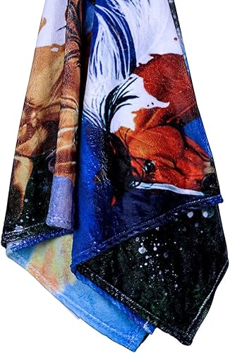 Miniatura 6 de Manta para caballo, muy suave, adorable y extra grande, para niñas, adolescentes, adultos y niños, manta de forro polar con estampado de caballo (50