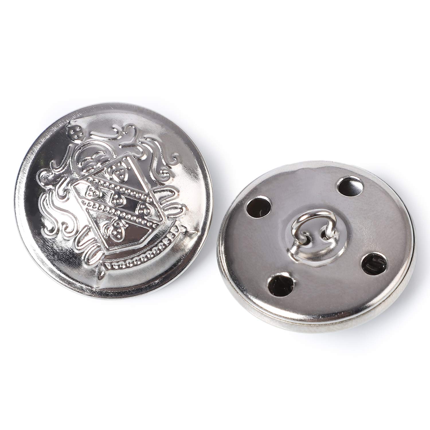 20 Bottoni Da Cucito Con Ancora, Metallo Lega Di Zinco, 23 Mm, Colore Argento – Per Cappotti, Giacche, Maglioni