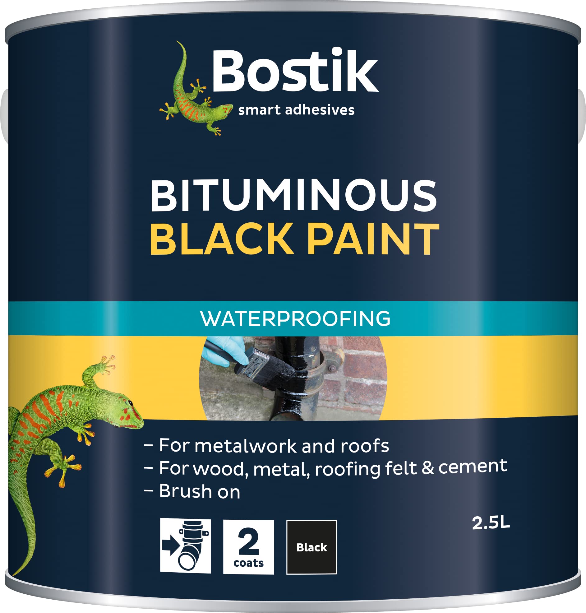 Bostik Black Cementone Protective Bitumen Paint 2.5Ltr