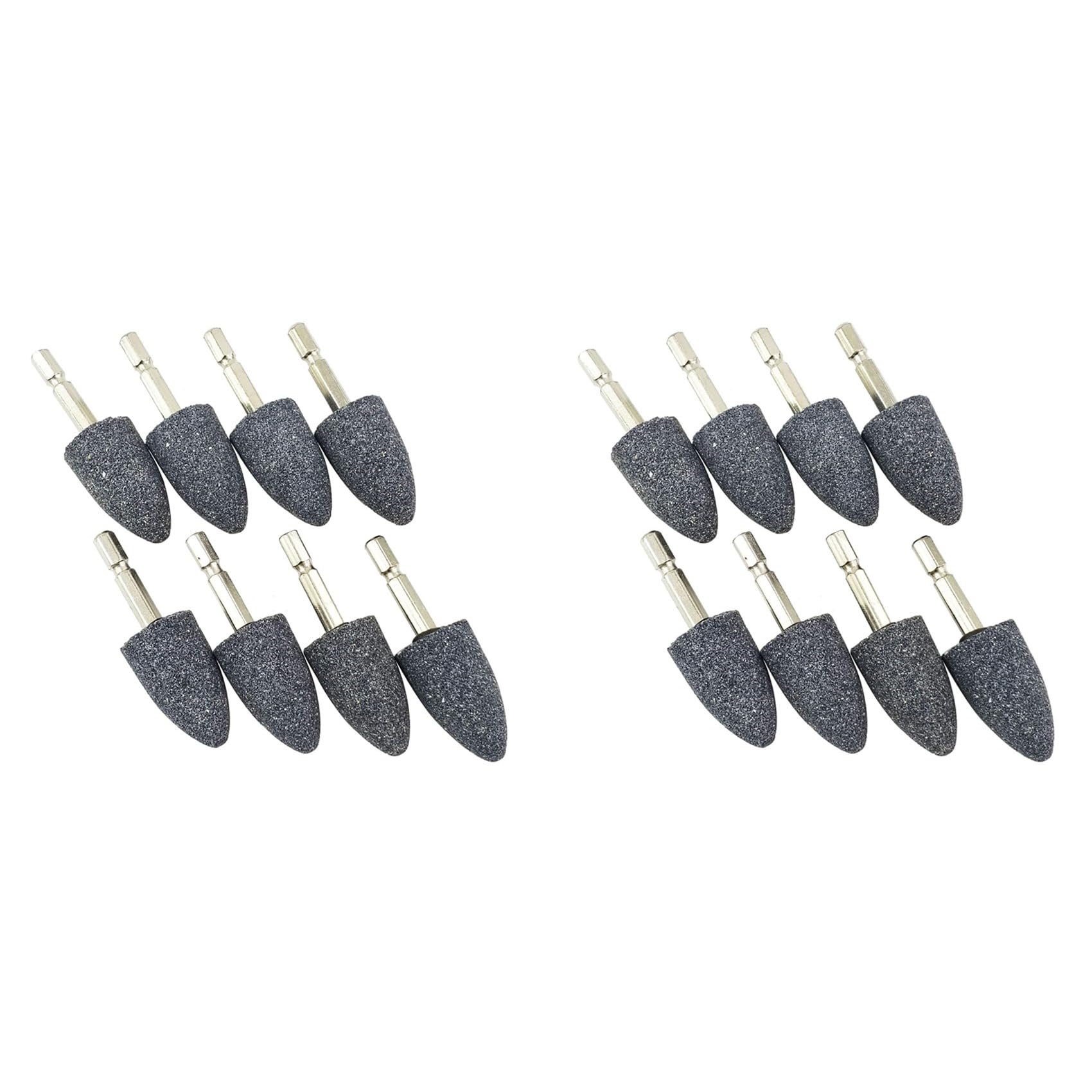Jnchdghwa As Shown 16 Pcs Cone Shape Grinding Stone - 1/4Inch Hex Shank Abrasive Stone Mounted Grinding Point For Rotary Tool Drill (25Mm)