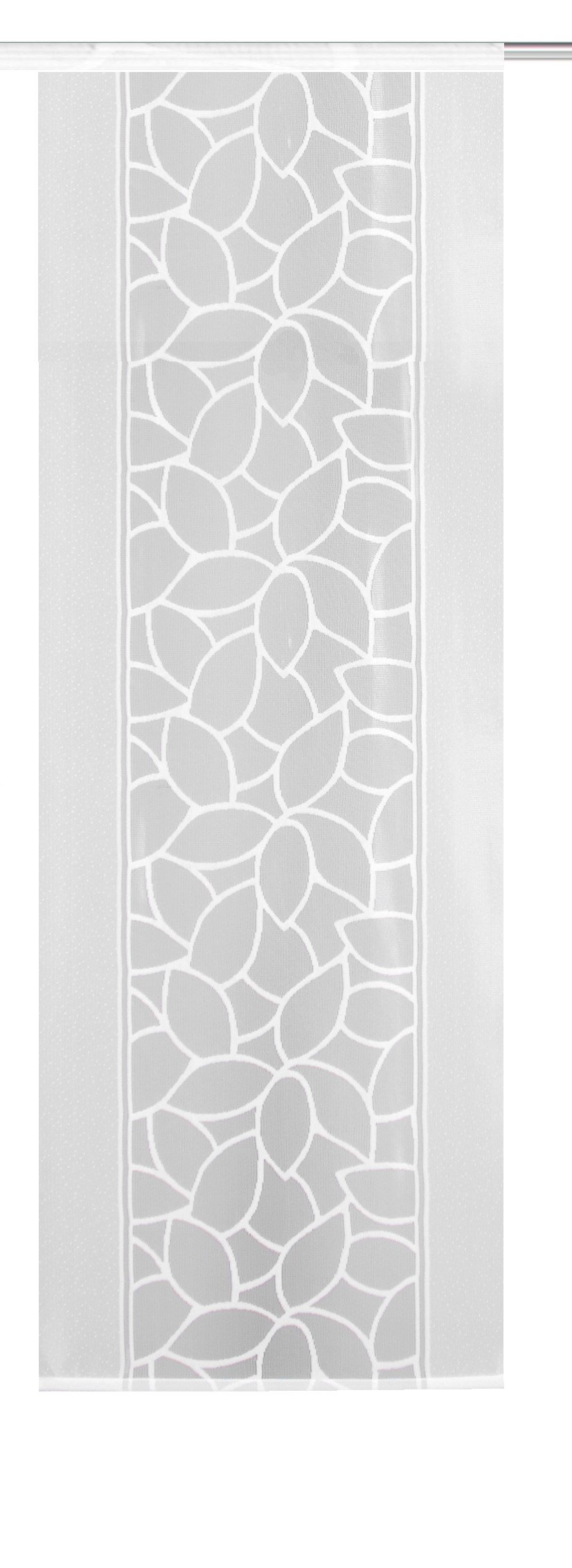 Home Fashion 94334 4er-Set SCHIEBEGARDINEN Jacquard, weiß, 2X 225x57 + 2X 160x57 cm