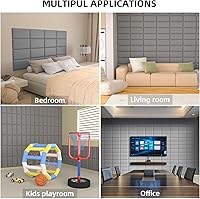 Vista 5 de Paneles tapizados para cabecero, 6 paneles de 7.8 x 15.7 pulgadas, paneles acolchados de pared para niños, cabecero de cama 3D anticolisión montado