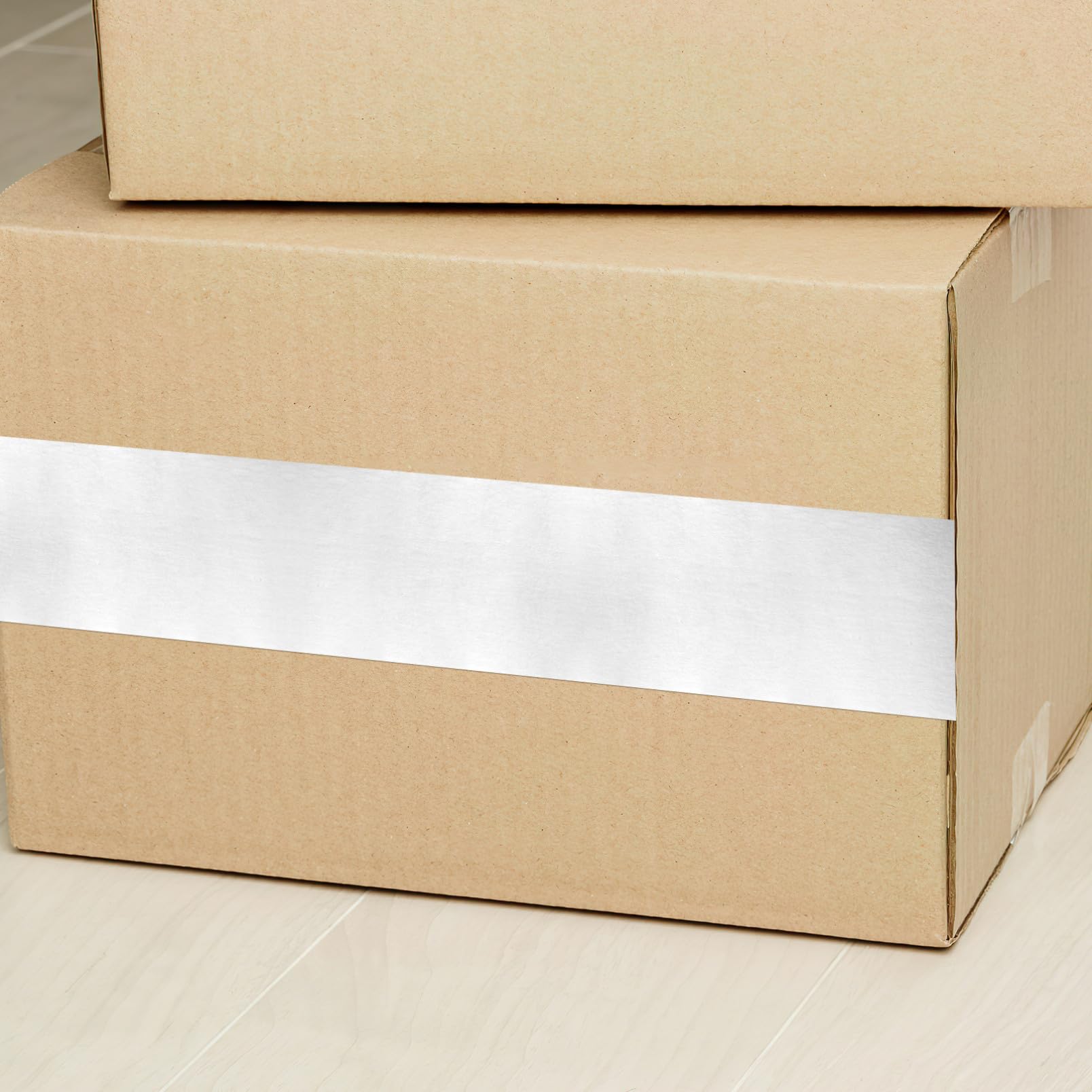 Balacoo Cinta de Sellado de Papel Kraft en Color Claro, 2 Rollos, Grabable | Adhesiva al Humedecerse, Diseño Liso de Color Sólido, para Cierre de Cajas y Pegado