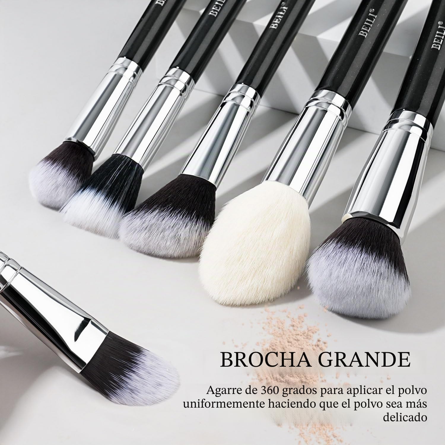 BEILI Set de Brochas de Maquillaje 20 Piezas Profesional Pinceles de Maquillaje Pelo de Cabra Natural Premium Synthetic Brochas de Maquillaje Para Cara y Ojos, Rubor, Contorno, Corrector, Eyeshadow