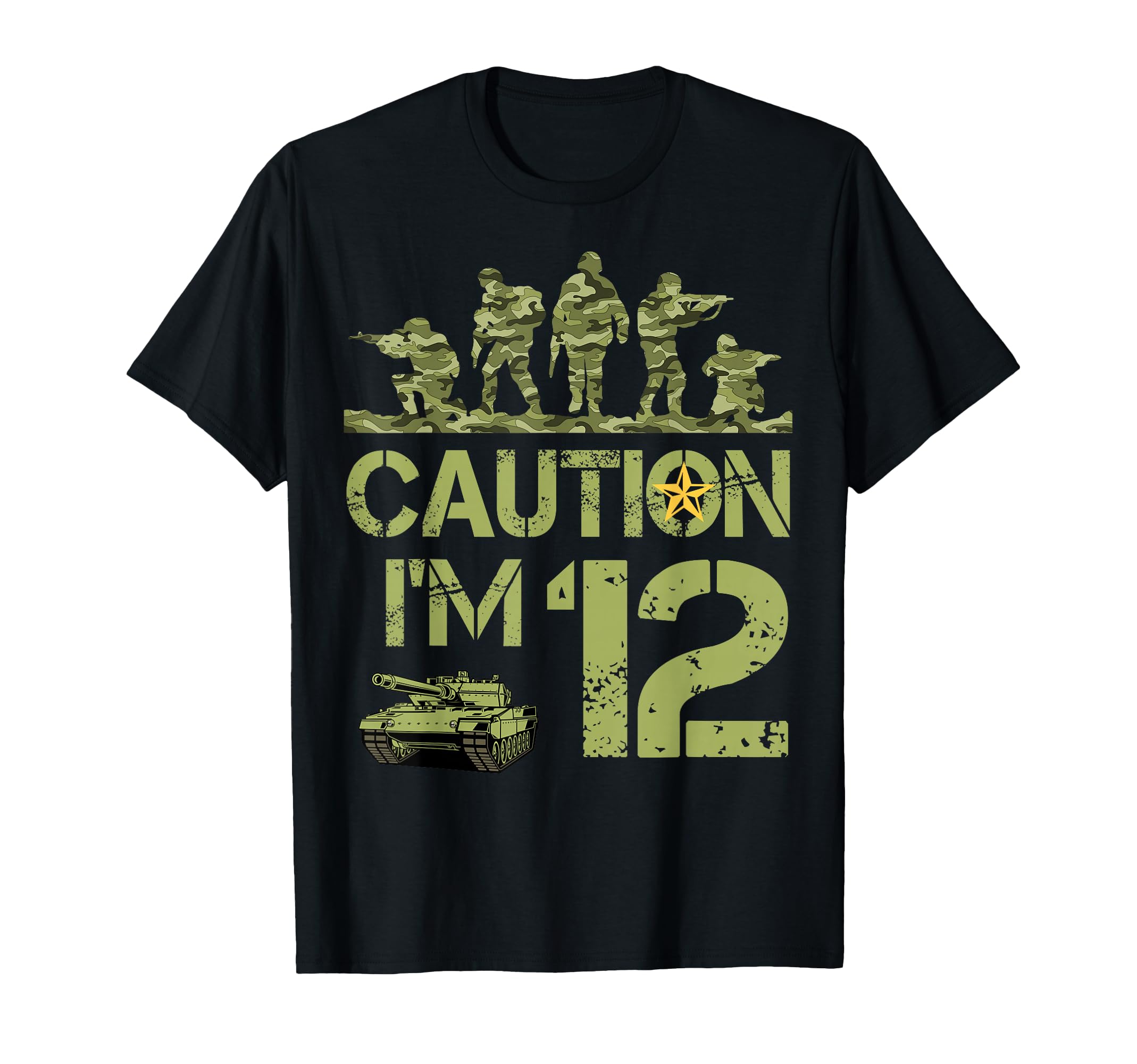 12th Birthday Military I'm 12 Year Old Soldier Camo Birthday T-Shirt