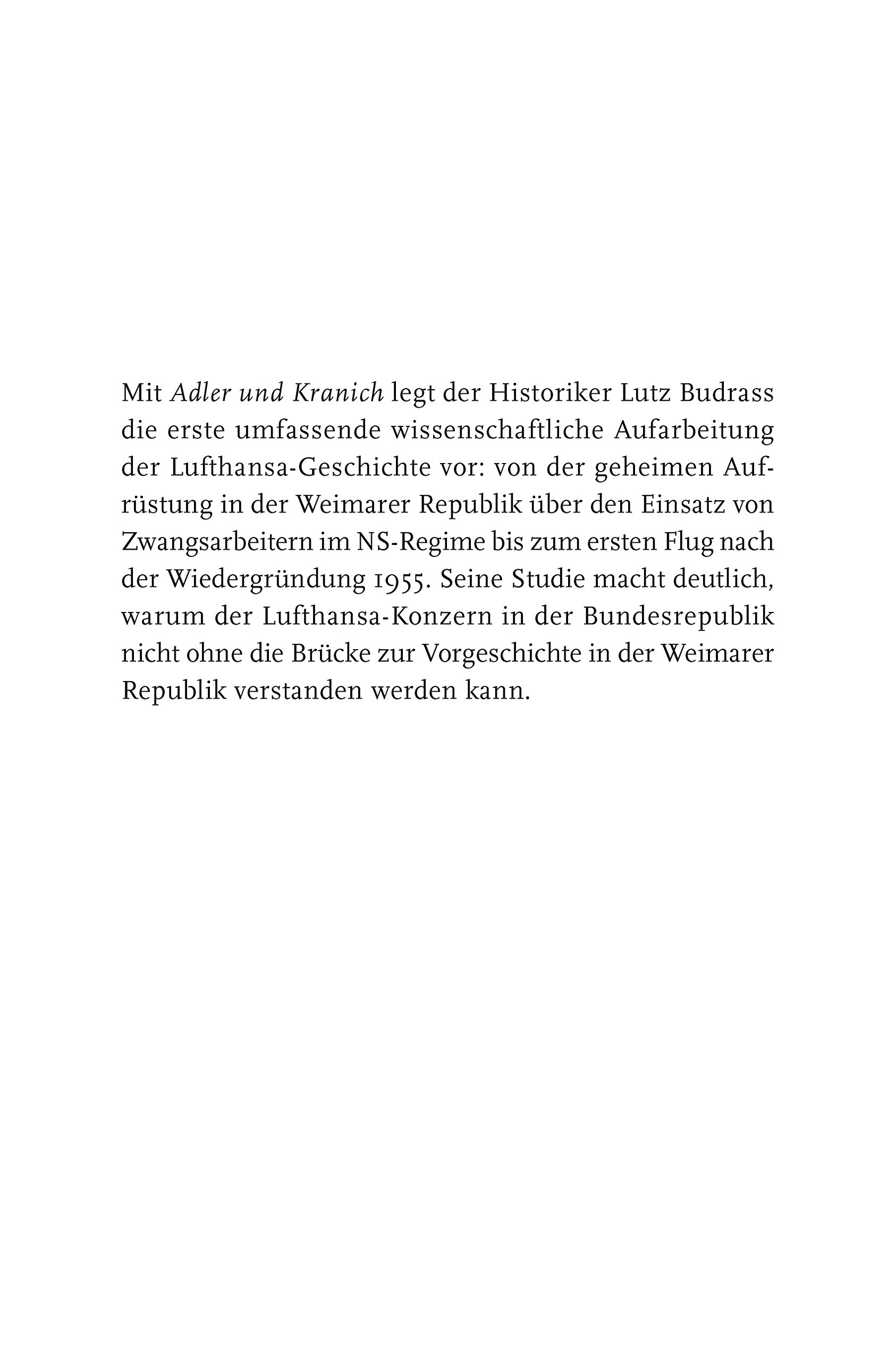 Adler und Kranich: Die Lufthansa und ihre Geschichte 1926-1955
