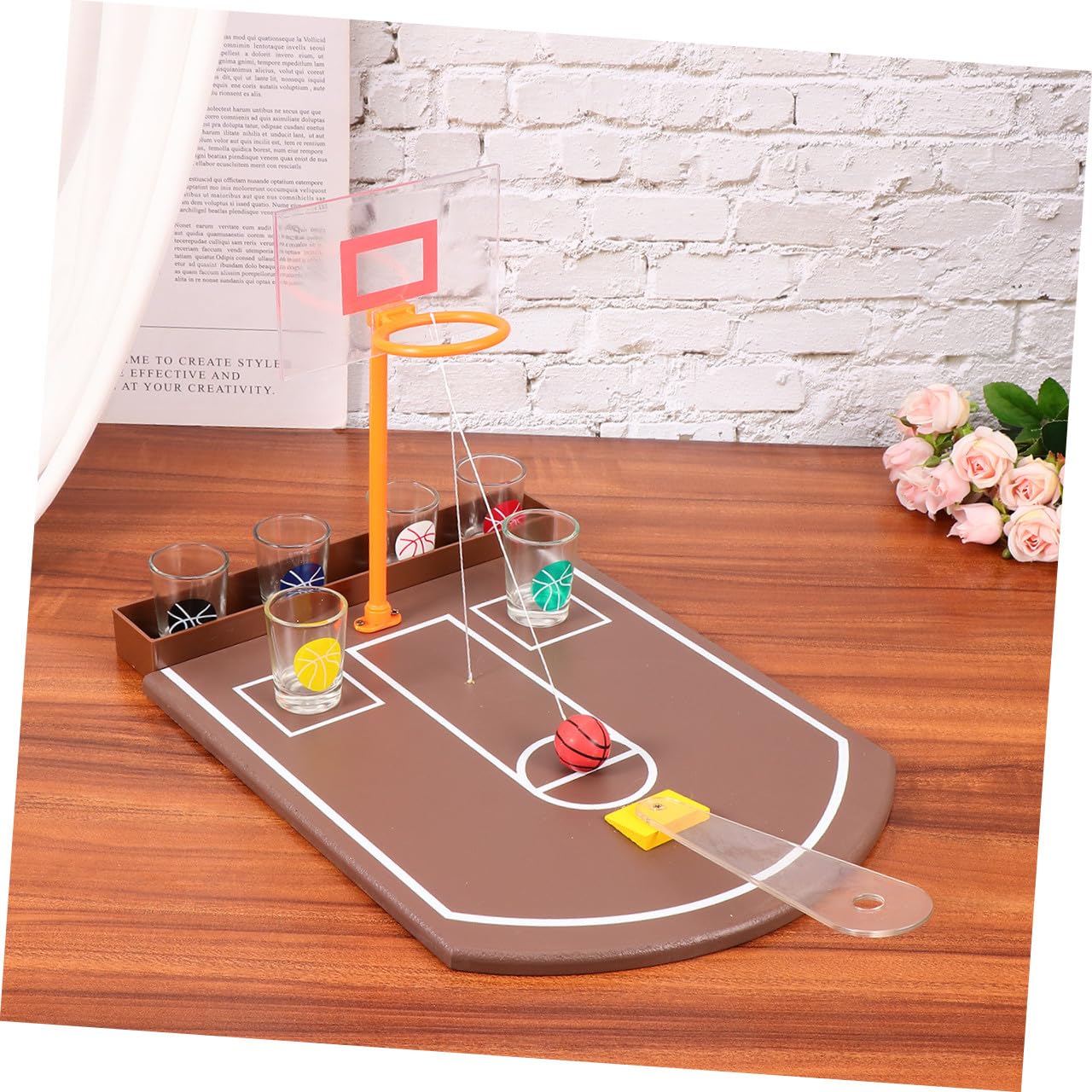 Gioco da Tavolo Basket Desktop per Bere Alcolici, Giocattolo Creativo in Acrilico per Bar, Facile da Giocare per Feste e Intrattenimento di Gruppo