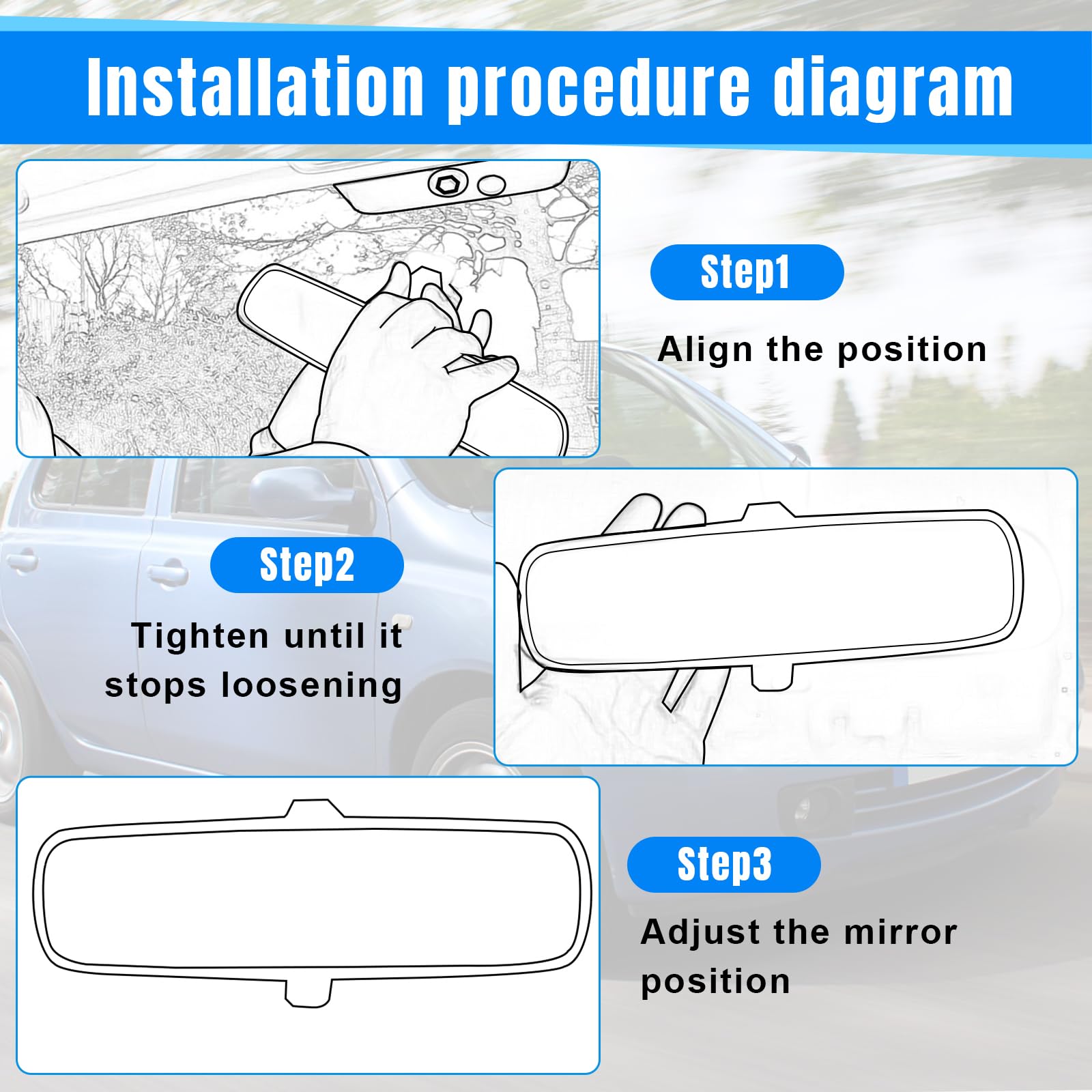 Specchietto Retrovisore Interno Compatibile con N-issan Micra K12 K13 2003-2022, Specchio Retrovisore Interno Auto