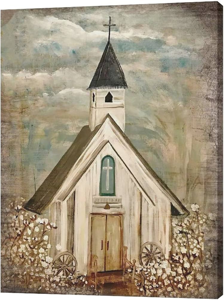 Chapel Painting on a Wood Panel Original Art Church www.adast-alfn.com
