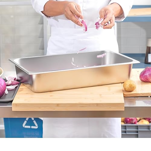 Miniatura 5 de EGGKITPO Sartenes de Hotel Tamaño Completo Paquete de 6 Bandejas de Acero Inoxidable de 4 Pulgadas para Alimentos, Contenedores de Comida para