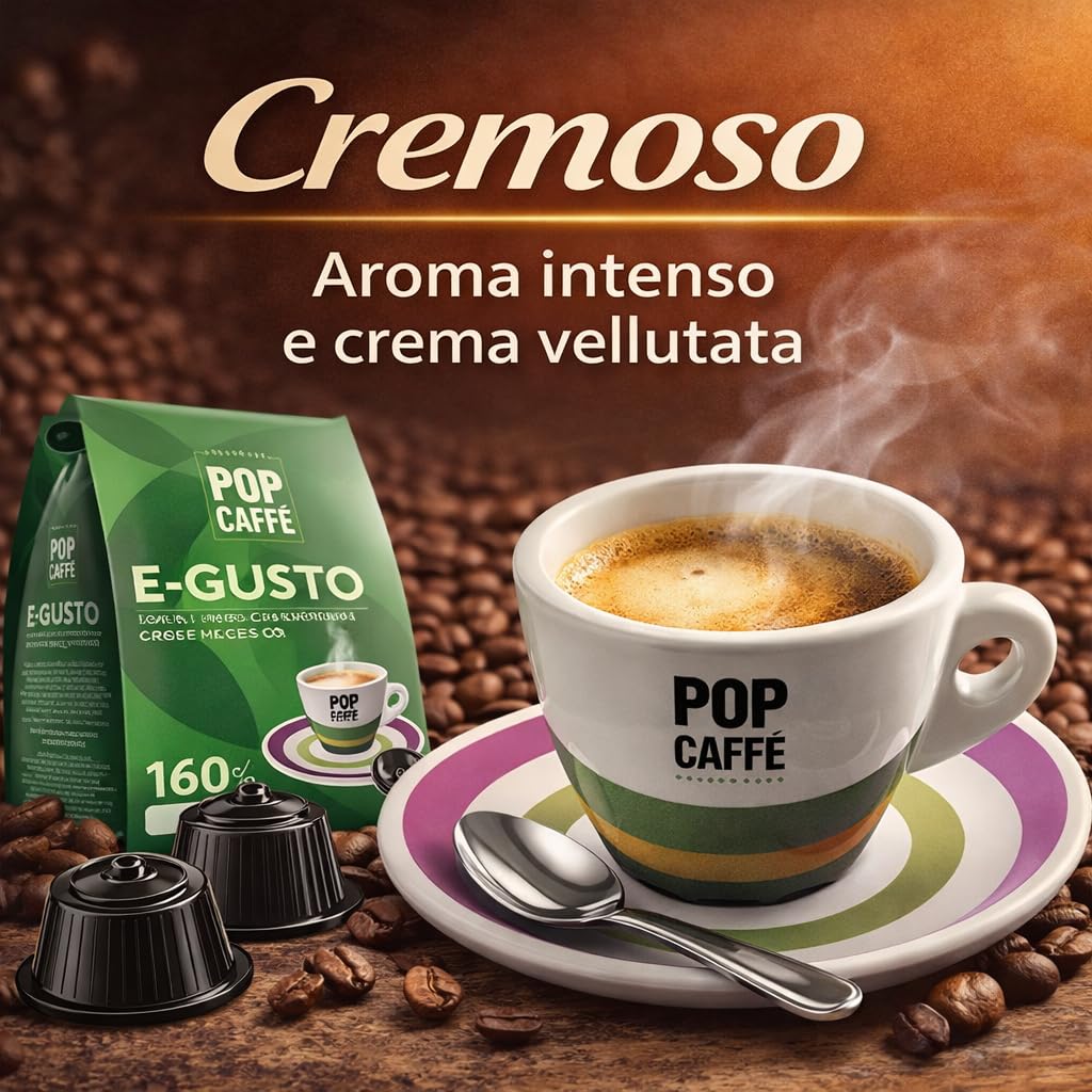 160 kapsułek Pop 'Coffee e-gusto Mixture 2 kremowe kompatybilne Nescafe Dolce Gusto