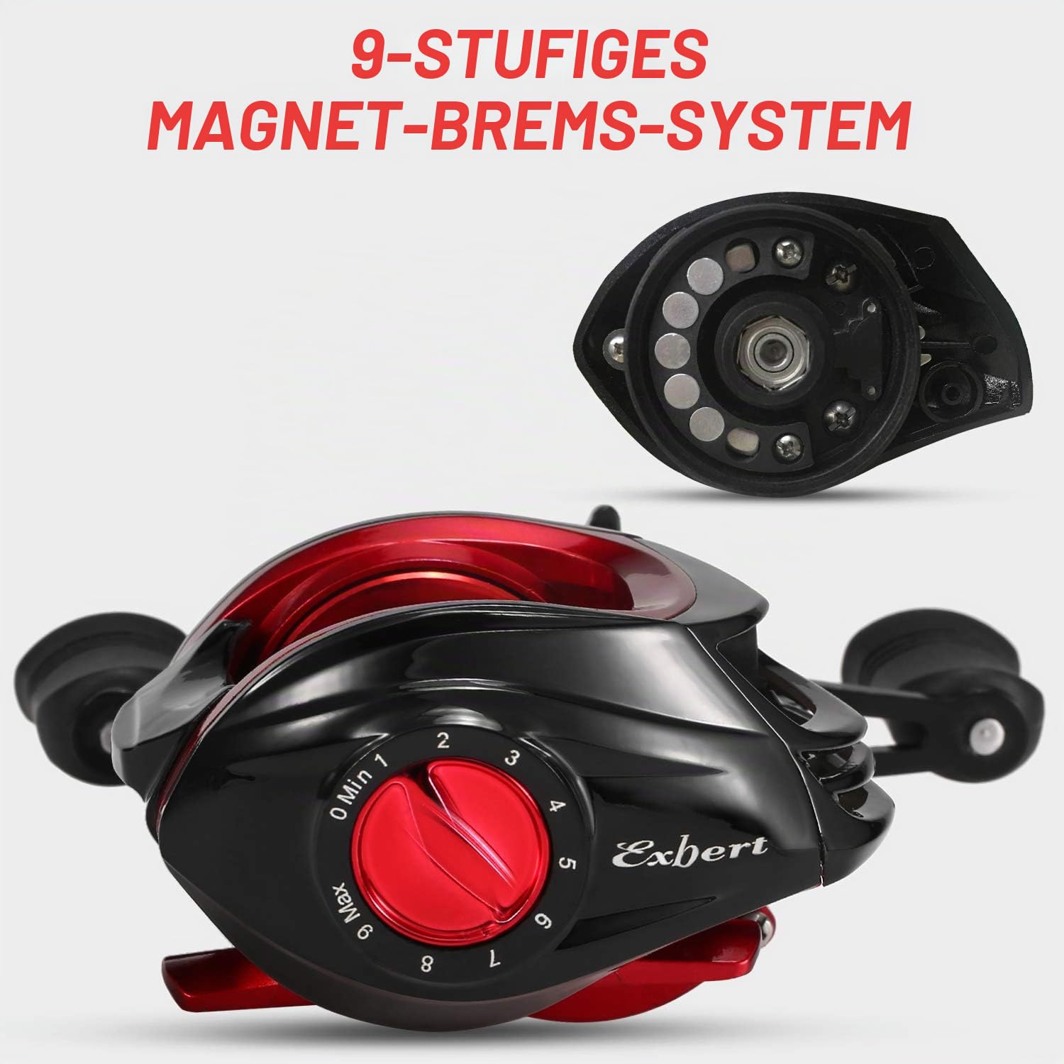 Leepesx Baitcasting-Rolle 18 + 1BB Kugellager Baitcasting-Angelrolle Hohe Geschwindigkeit 7,2: 1 Übersetzungsverhältnis Magnetisches Bremssystem Baitcaster-Rolle