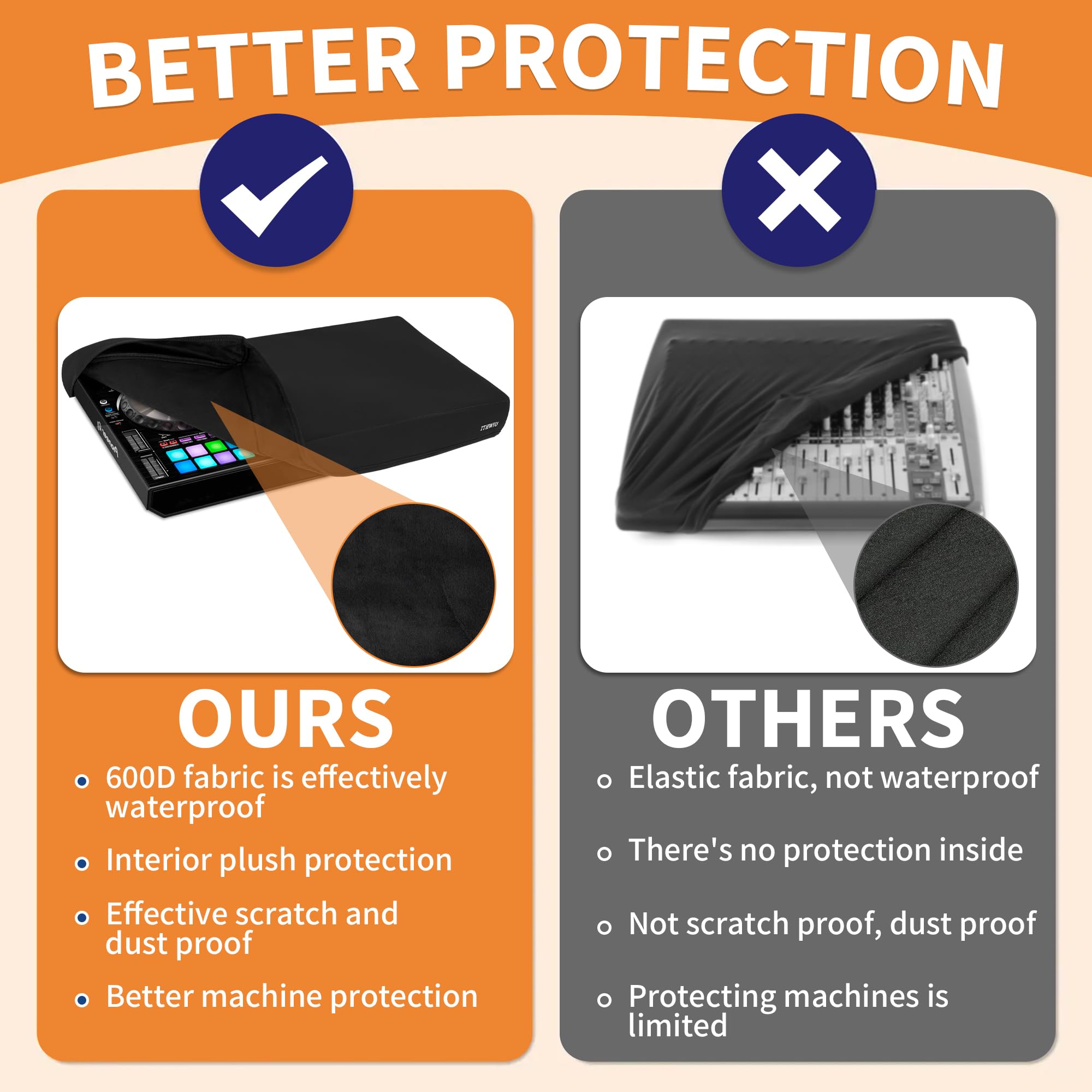 Funda protectora para mezclador DDJ 1000 1000SRT, resistente al polvo y al agua, 27.8 pulgadas de largo x 14 pulgadas de ancho x 3 pulgadas de alto, color negro