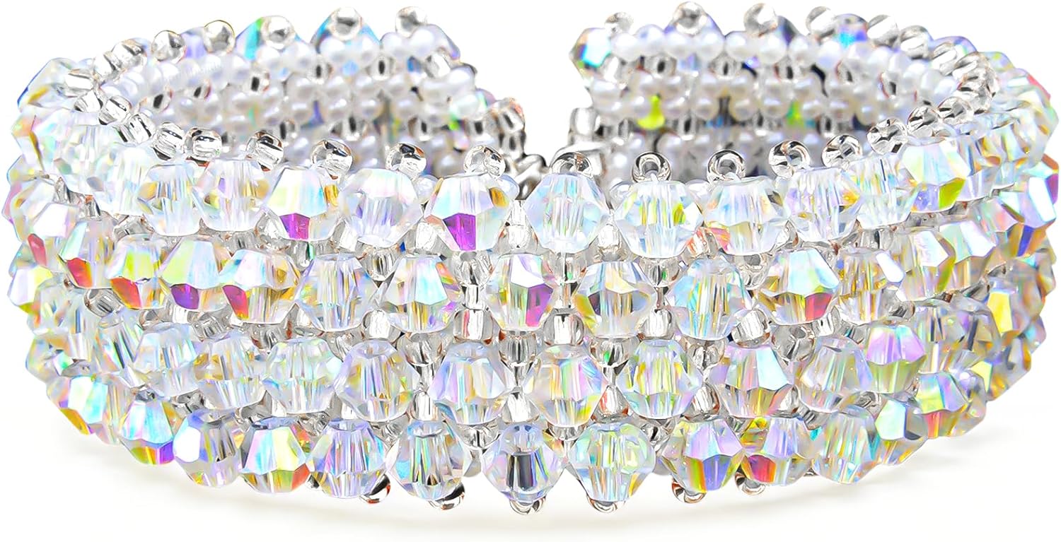 Crystal Bracelet for Women 6" + 2" Extender Chain, Handmade Woven Design with Jewelry Gift Box, Ideal for Gifting for Mom, Birthday, or Anniversary - Image 2