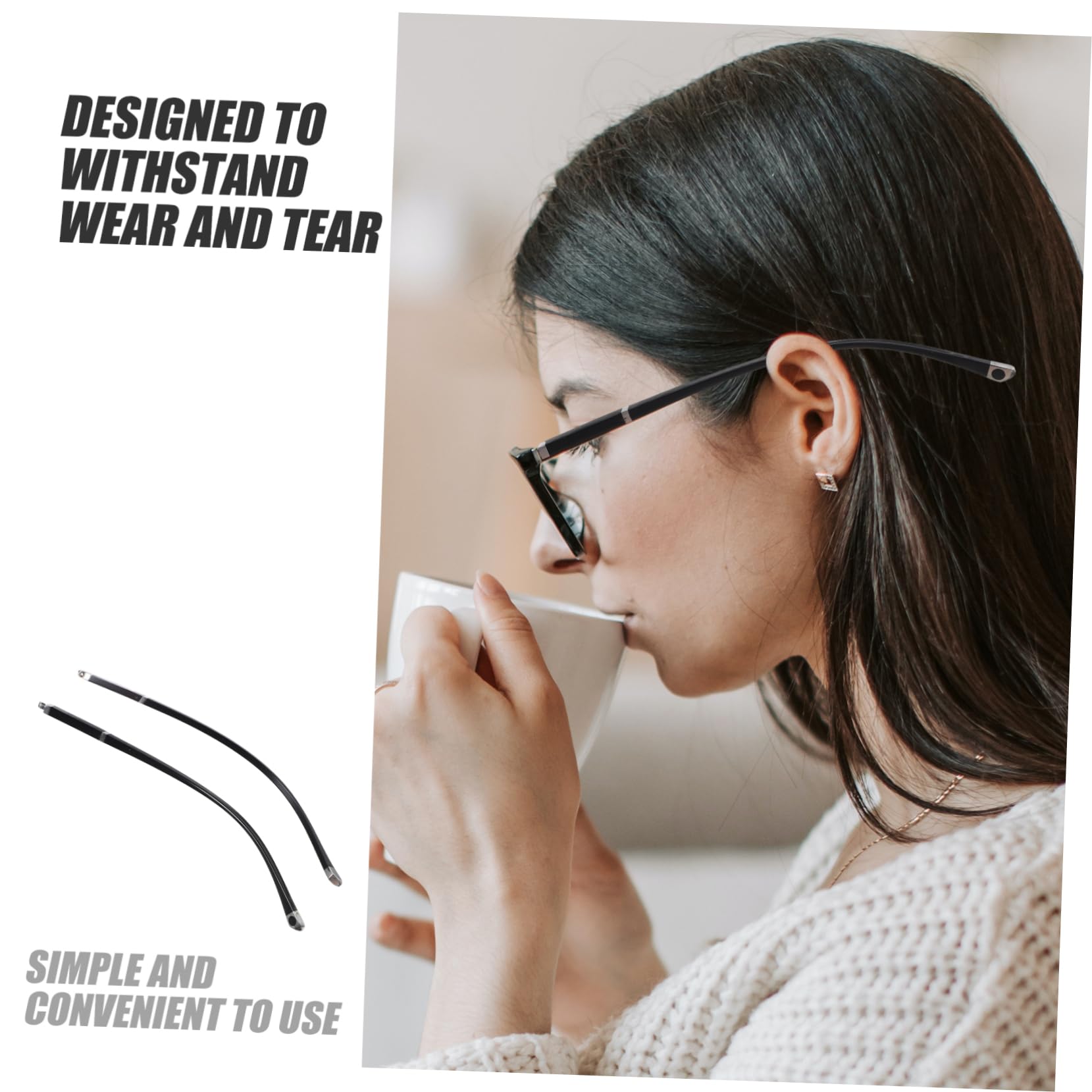 FOMIYES 1 Pair Glasses Legs and Feet Repair Eyeglass Replacement Temple Universal Glasses Temple Glasses Repair Accessories Eyeglasses Arms Replacement Eyeglasses Parts Glasses Repair Kit