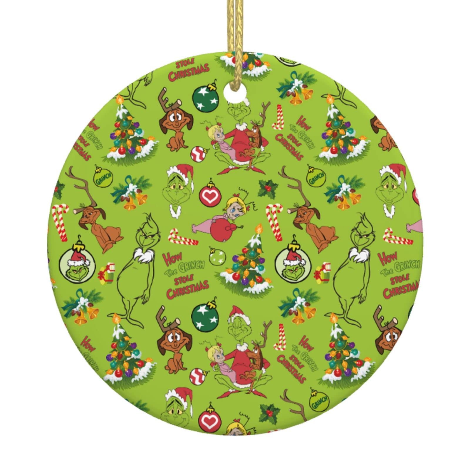 The Gri.NCH Grinch Ornament Ceramic Xmas Ornament Christmas Tree Hanging Ornament Xmas Gift Christmas Ornaments