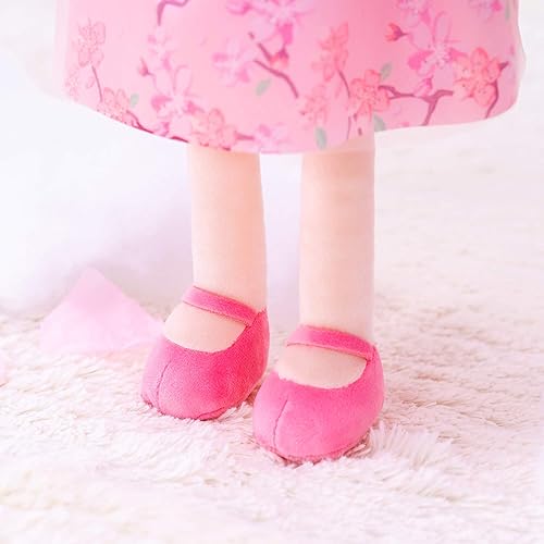 Miniatura 6 de Gloveleya - Muñeca de bebé suave para niños, muñecas de cuento de hadas chinas, hada de color durazno, 16 pulgadas, con caja de regalo