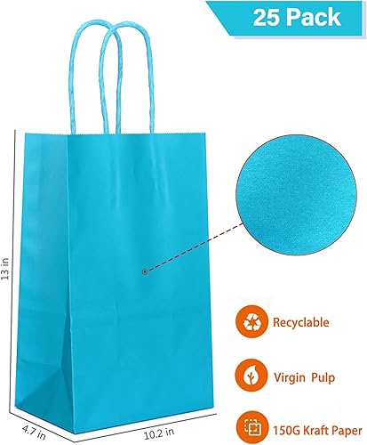 Miniatura 50 de Azowa - Bolsas de papel de estraza con asas para cosas para fiestas, para llevar regalos también