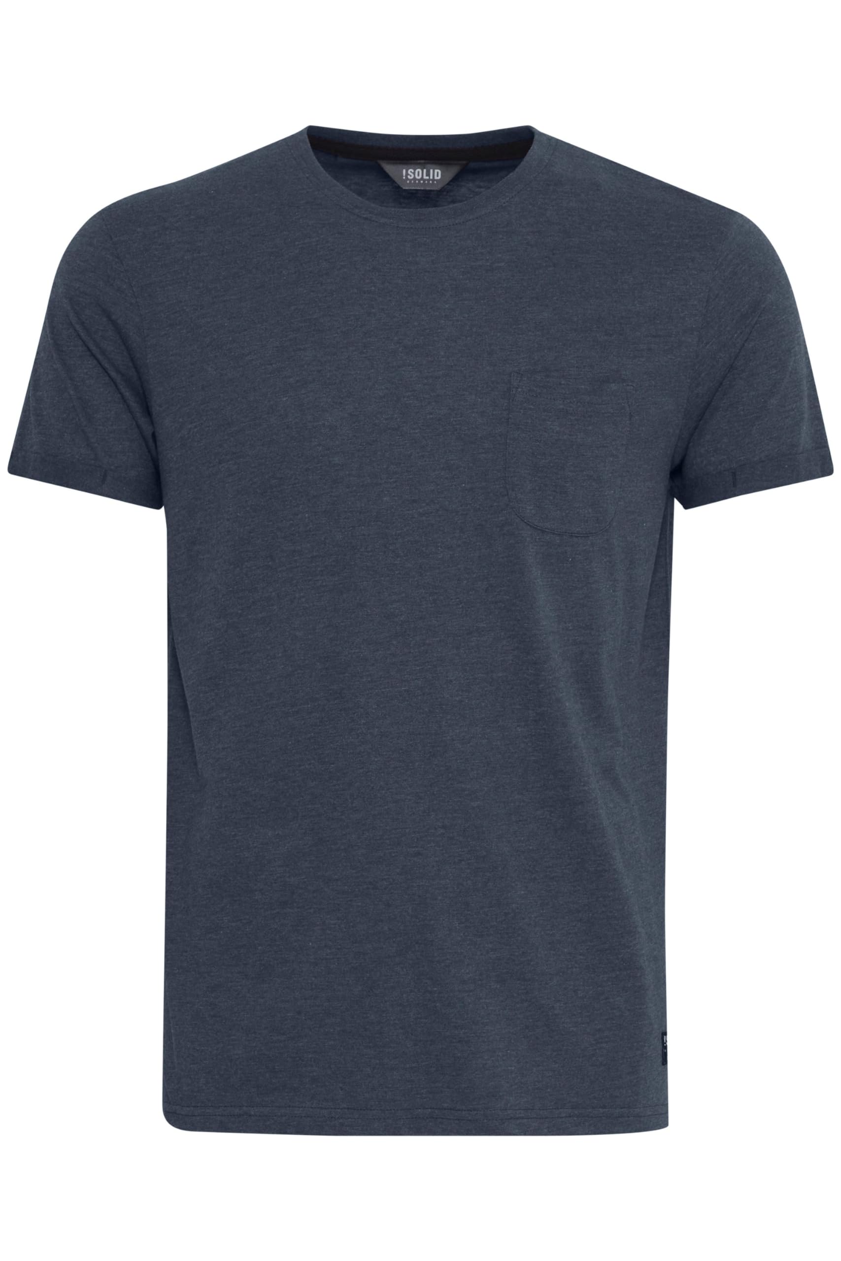 !Solid SDBob Herren T-Shirt Kurzarm Shirt mit Rundhals-Ausschnitt Brusttasche Baumwollmischung Regular fit