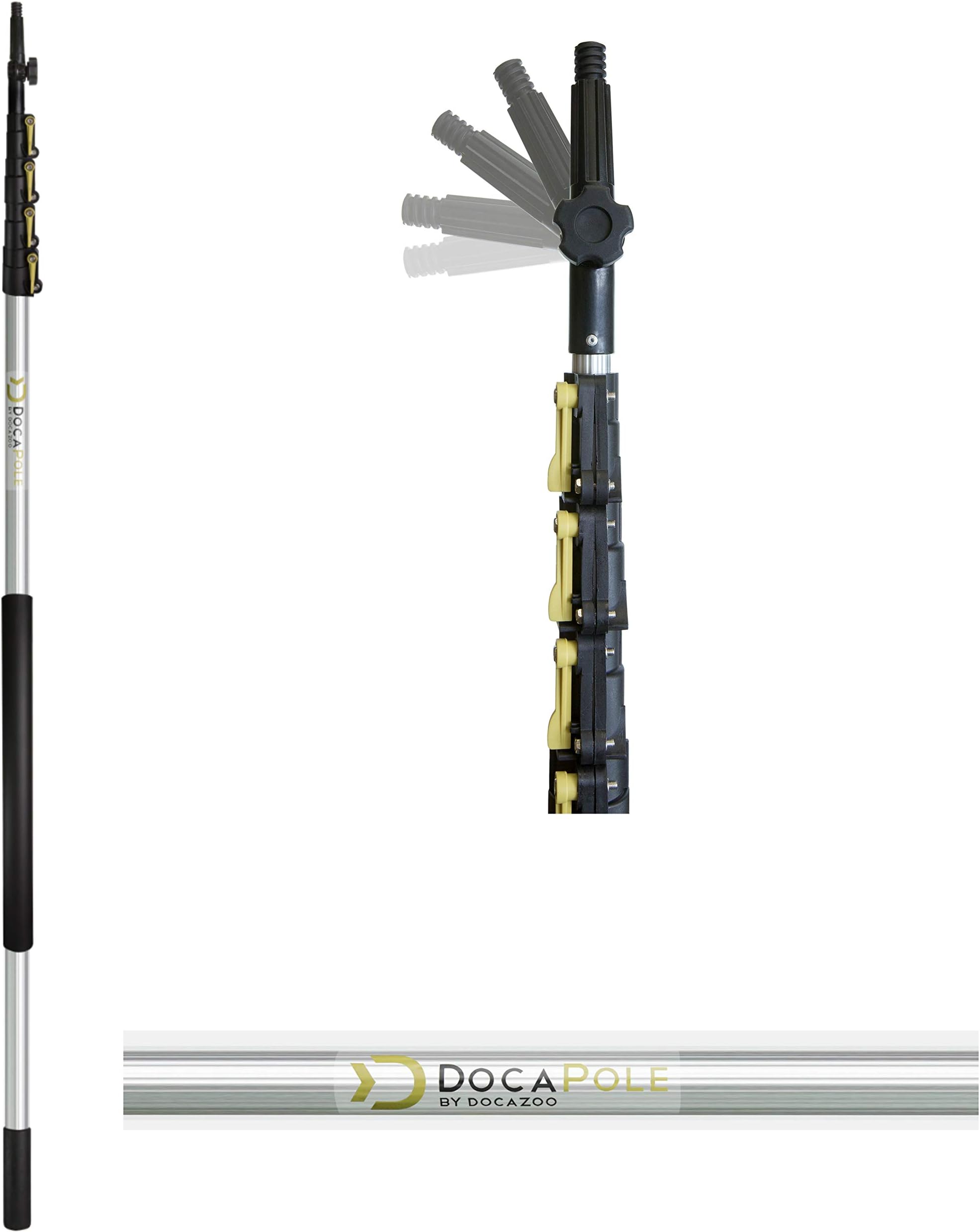 DocaPole Dusting Kit with 6 to 24 ft Telescopic Pole and Microfiber Feather Duster