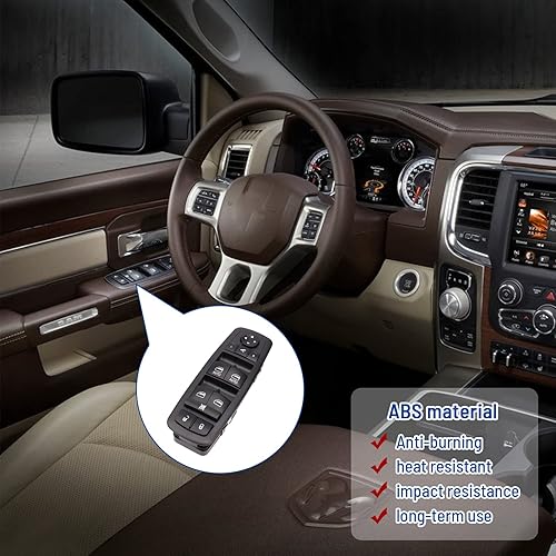 Miniatura 7 de Interruptor de ventana eléctrica compatible con Dodge Grand Caravan Chrysler Town & Country 2013-2015 Ram 1500 2500 3500 OE:68110867AB 68110867AA