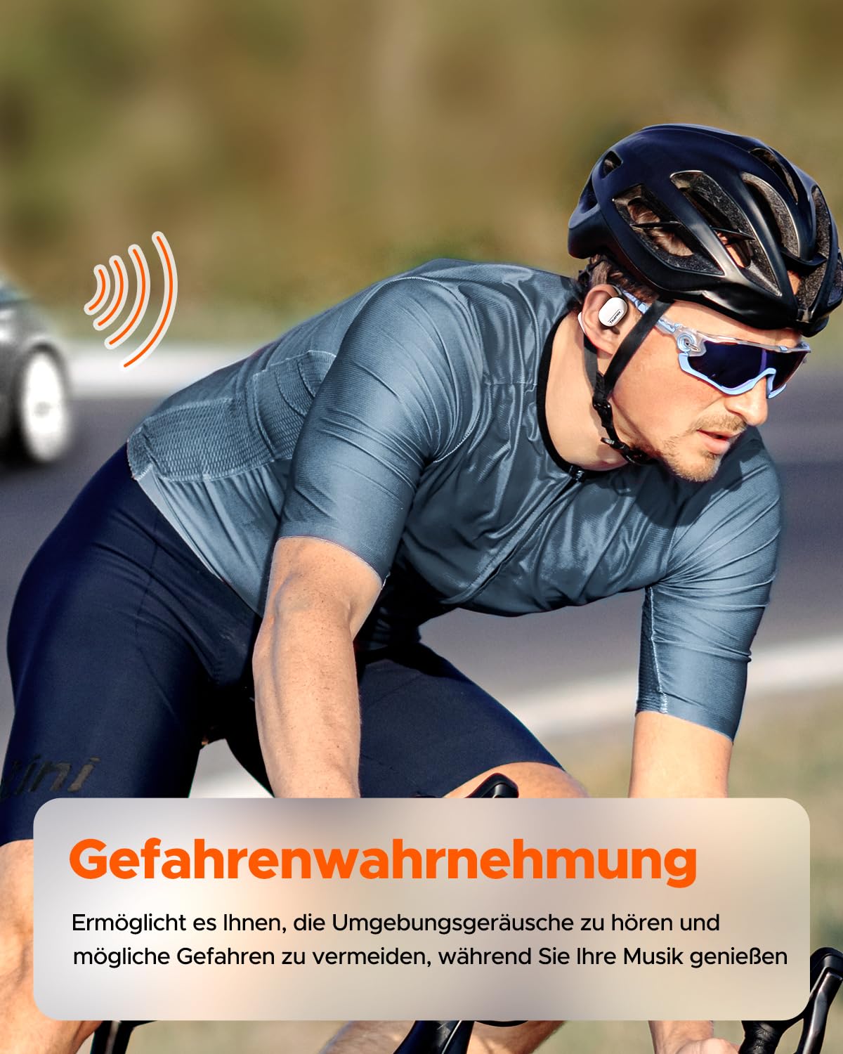 truefree O1 Open Ear Bluetooth 5.3 Kopfhörer, kabellose Ohrhörer mit dynamischen 16,2mm Audiotreibern, ENC, immersiver Stereoklang, 4 Mikrofone, 45 Stunden Spielzeit für Sport Workout Gaming (weiß)