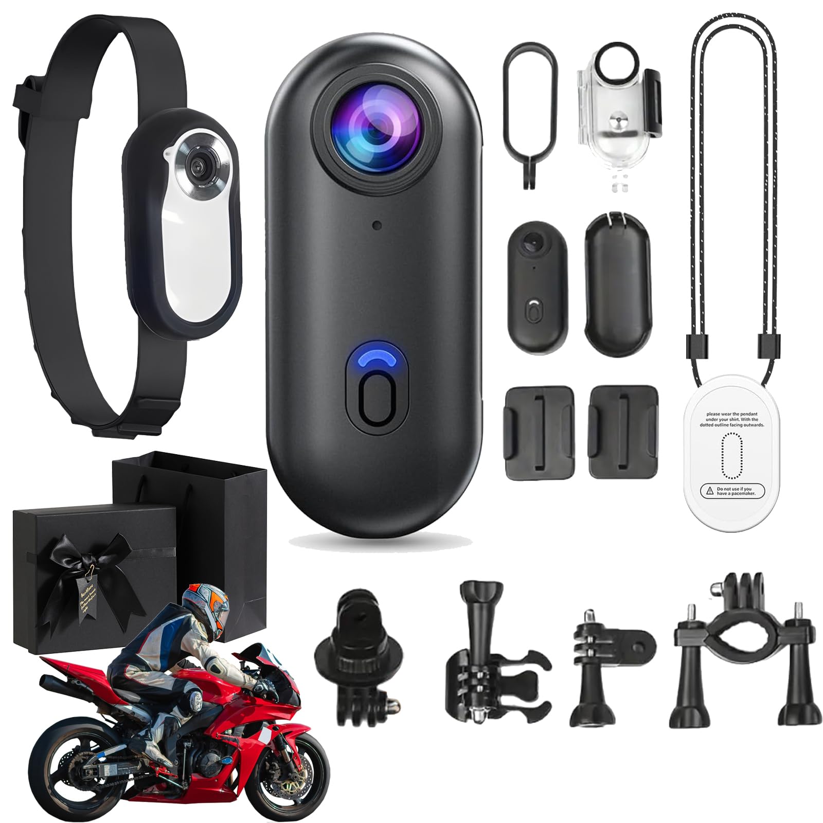 hd action camera, pov pro camera 4k mini action camera clip on for shirt, portable body cam wearable video recorder, mini thumb body cam for motorcycle ski baseball (black, 4k)