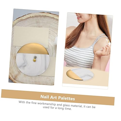 Stylish Marble Nail Art Display Board Round Mixing Tray Minor Flaws for Manicure Artists and Photography Props for Nail Tools and Ceramics