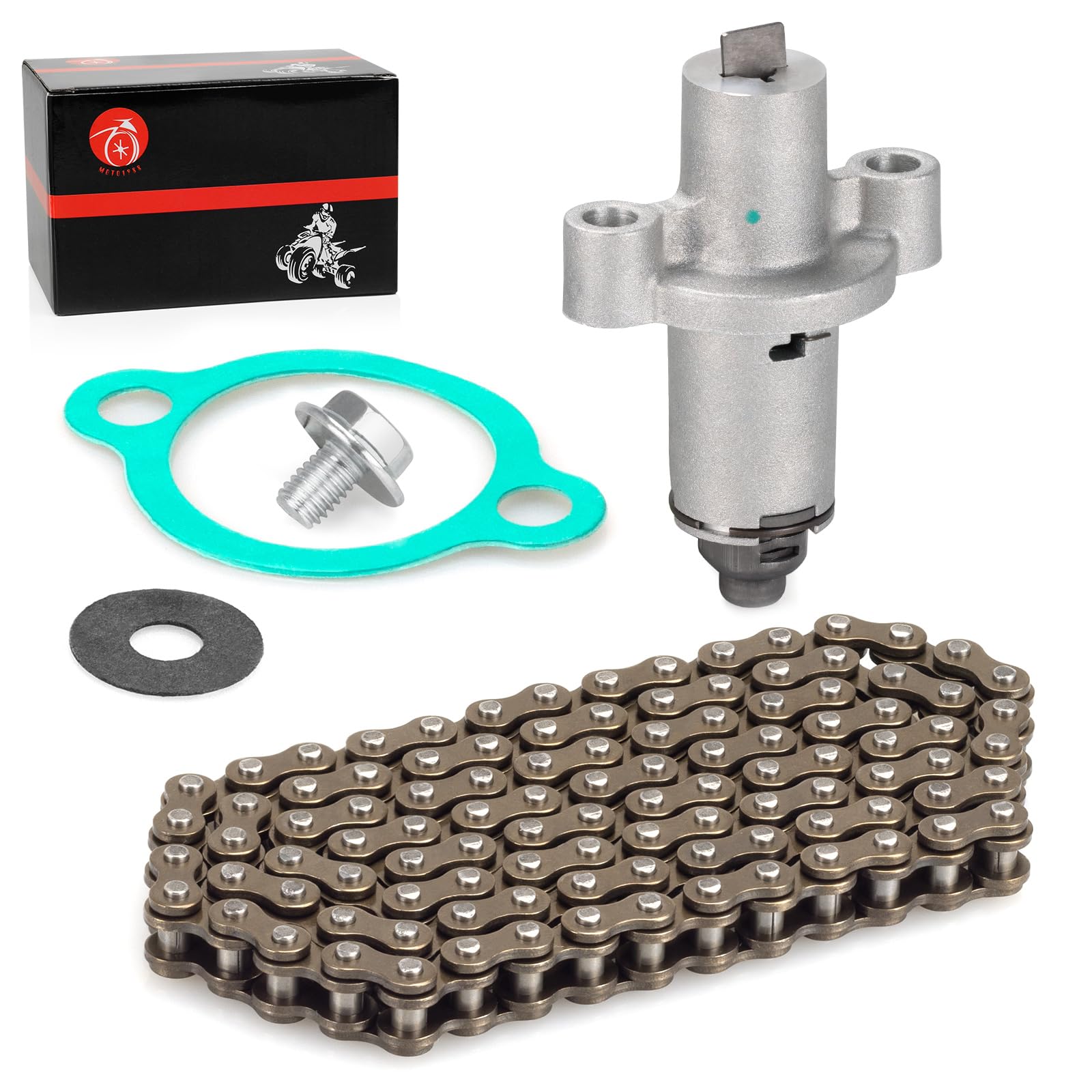 Catena di distribuzione e tenditore con guarnizione per Yamaha Timberwolf 250 YFB250 MOTO-4 YFM 200 250 BearTrack Big Bear Bruin 250 YFM250 TW200