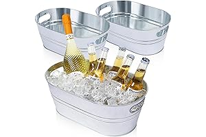 3 Pack Galvanized Steel Barrel Cooler Beverage Tubs