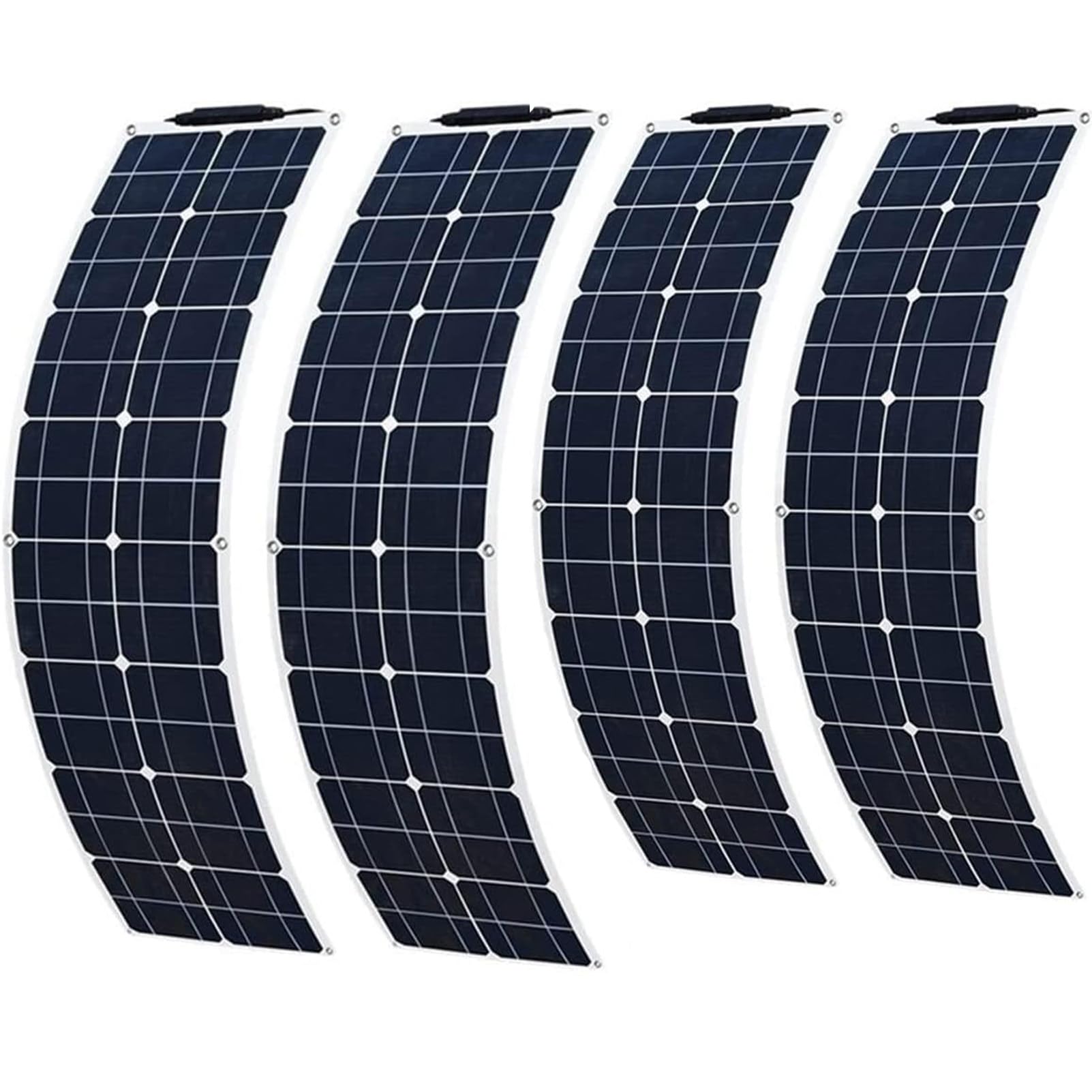 Kit Pannello Solare, Pannello Solare Flessibile 200w 400w Pannelli Solari Monocristallini Stretti Impermeabili 12v 24v per Campeggio/Auto/Generatore,4x200W