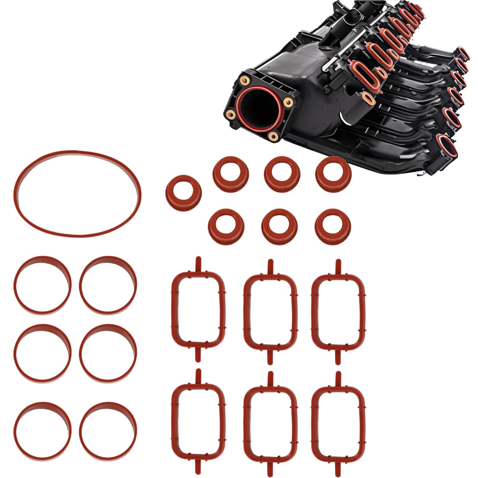 20Pcs Intake Inlet Manifold Gasket Seal Compatible with BMW M57 Engine E39 E60 E46 E38 E53 E83 E65 E61 E70 E71 E92 X3 X5 X6 11612246945 13547792098 11617800585