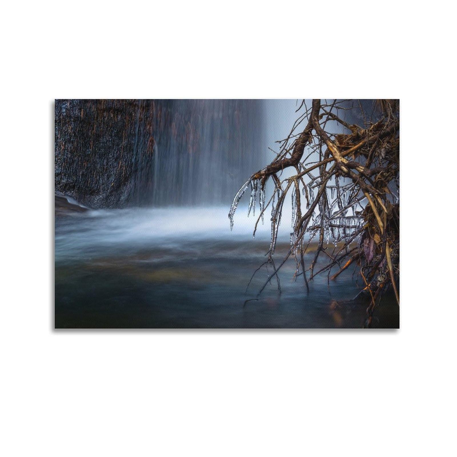CXHJCA Mural Nature Poster Forest Scenic View of Waterfall Winter Poster Decorative Painting Canvas Wall Posters And Art Picture Print Modern Family Bedroom Decor Posters 20x30inch(50x75cm)