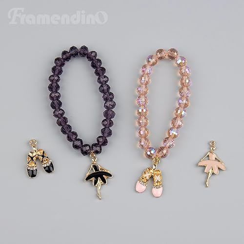 Miniatura 5 de Framendino, Esmalte Ballet Girl Charm Ballet Shoes Colgante Ballet Girl Colgante Ballet Girl Colgante para collar, aretes, pulsera, joyería artesanal