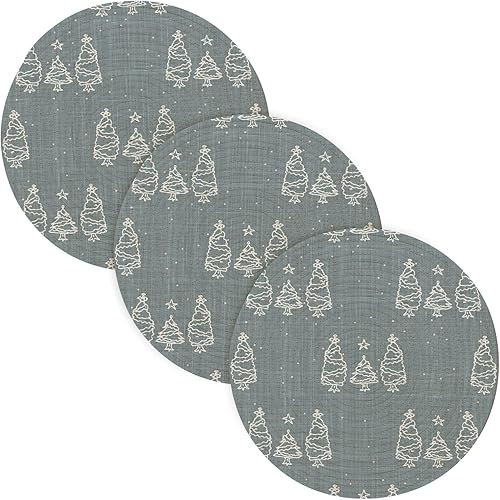 Tapete de salvamanteles de cocina, sin costuras, para árbol de Navidad, abetos de vacaciones, tapete grande para ollas y sartenes calientes de 15