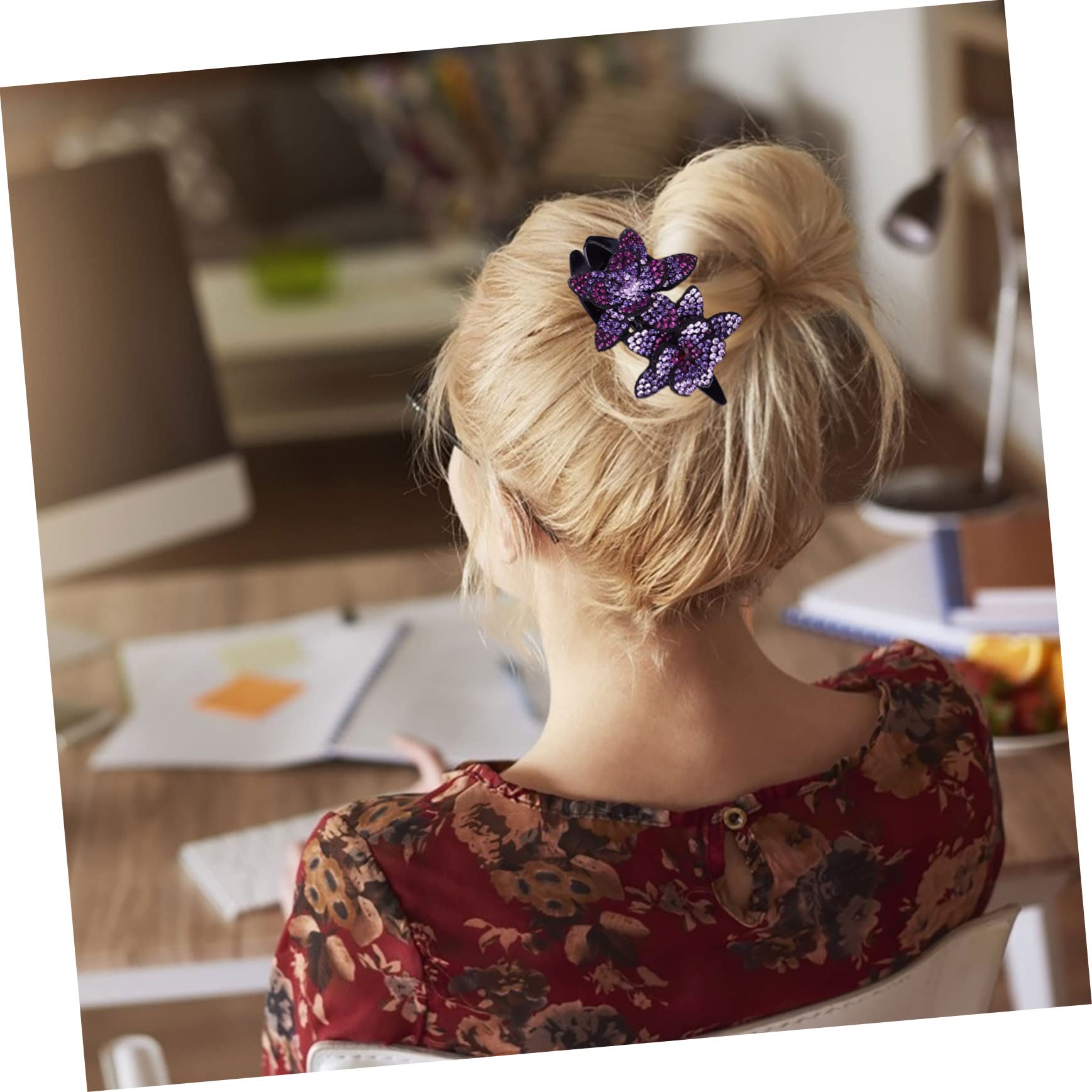 Beaupretty 6 Stück Strass Drei Zahn Entenbill Haarklammer Blumendesign Bunte Haarklammern für und Mädchen für Hochzeiten und Partys