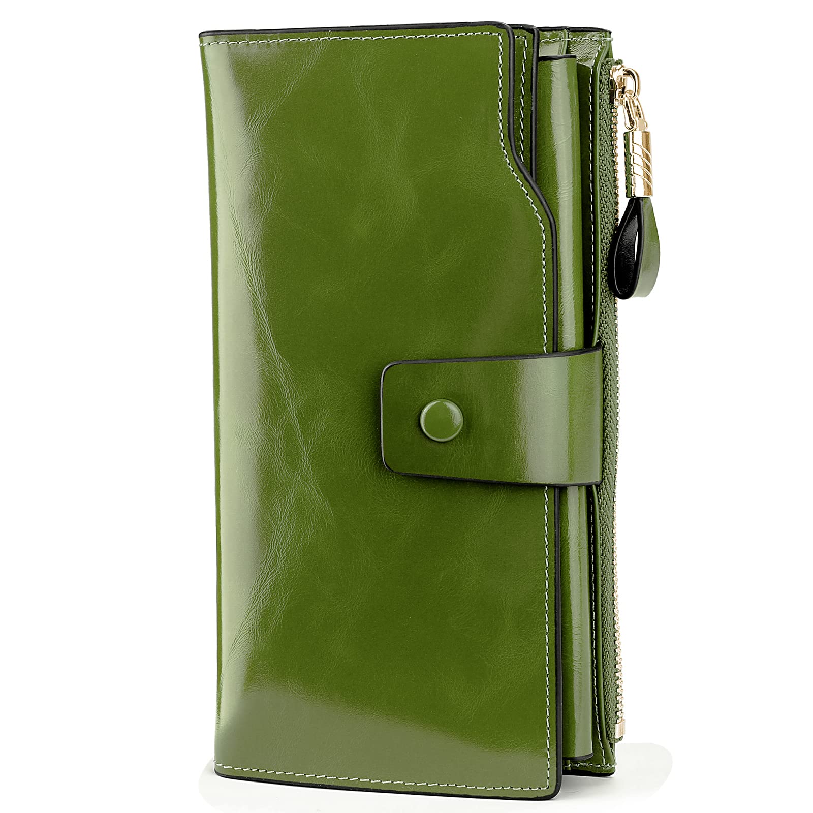 YALUXE Women's Genuine Leather Wallet RFID Blocking Multi Card Holder with Cell Phone Pocket Mothers Day Gifts