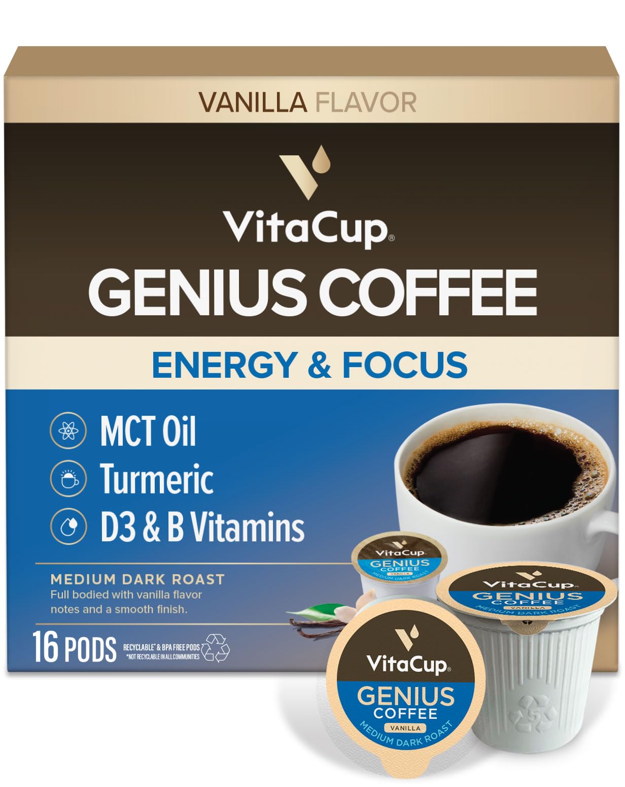 VitaCup Keto Genius Vanilla Coffee Pods