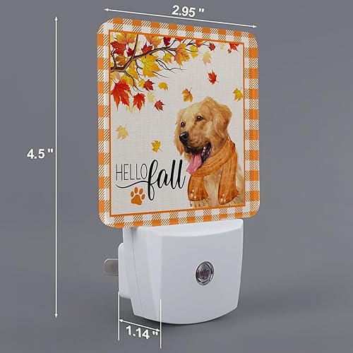 Miniatura 4 de Luz nocturna LED enchufable, lámpara de noche con sensor automático, luces nocturnas enchufables a la pared, diseño de hojas de arce de perro con