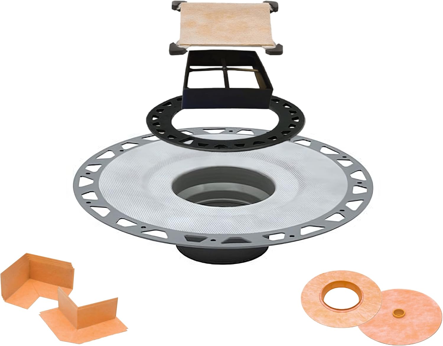 Schluter Systems Kerdi Shower Drain Cover Kit with Vertical PVC 2 Inch