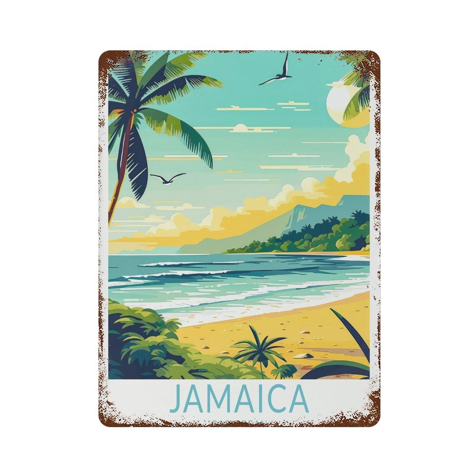 xiaoxiaoshen Jamaica Travel Caribbean Island Gallery Wall Decor Art Metal Tin Poster Modern Home Decor Art Home Bar Shop Decorations Vintage Sign 40x30cm