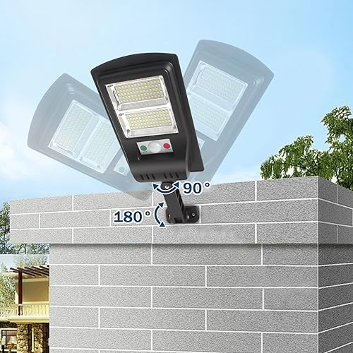 Miniatura 6 de 140 luces solares LED para exteriores, 3 modos, impermeables, inalámbricas, luces de inundación solares, lámpara con sensor de movimiento de gran