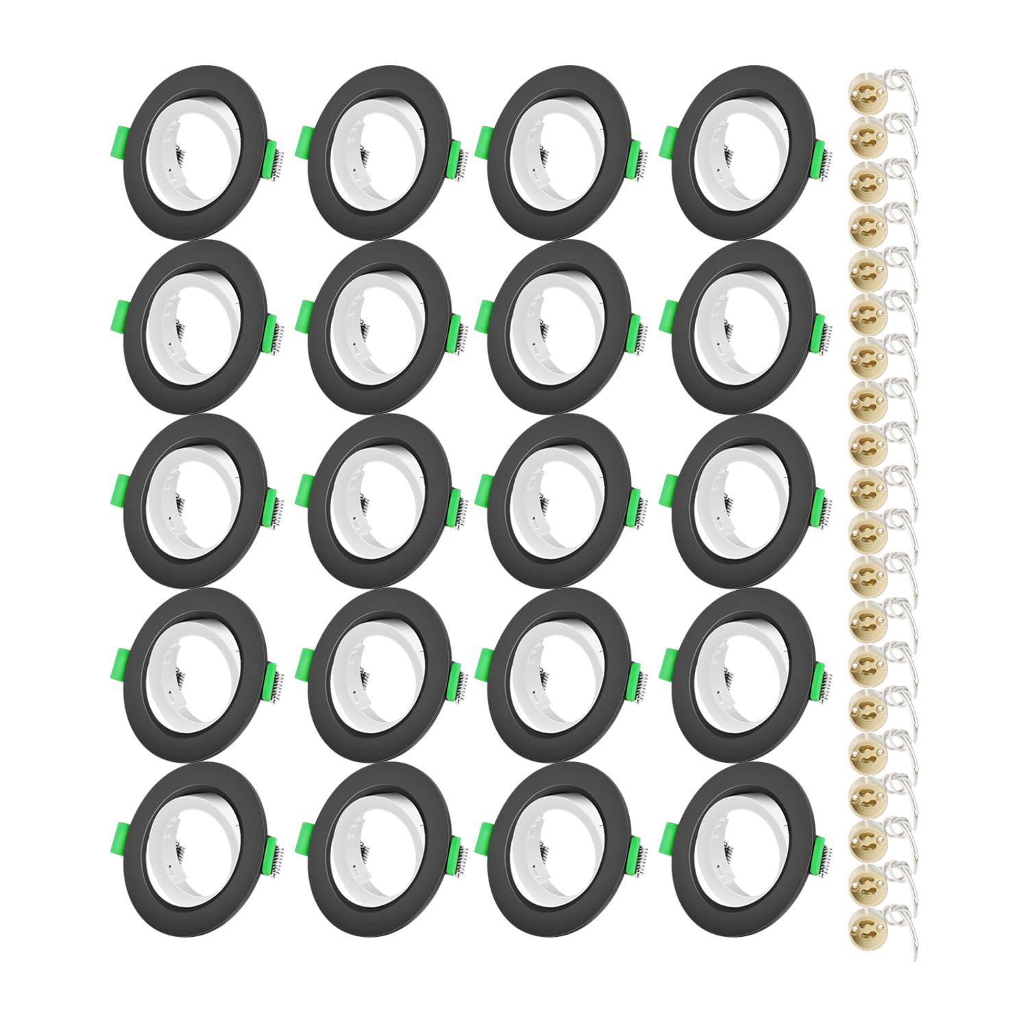 Cadre de montage spot LED GU10 orientable noir et blanc pour plafond moderne